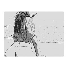 Beauty At The Beach, Sexy Girl Illustration, Black And White Double Sided Flano Blanket (mini)  by Casemiro