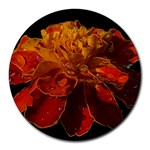 Marigold on Black Round Mousepads Front