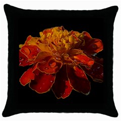 Marigold On Black Throw Pillow Case (black)