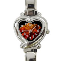 Marigold On Black Heart Italian Charm Watch by MichaelMoriartyPhotography