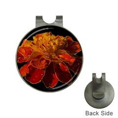 Marigold On Black Hat Clips With Golf Markers by MichaelMoriartyPhotography