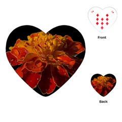 Marigold On Black Playing Cards Single Design (heart) by MichaelMoriartyPhotography