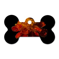 Marigold On Black Dog Tag Bone (one Side) by MichaelMoriartyPhotography