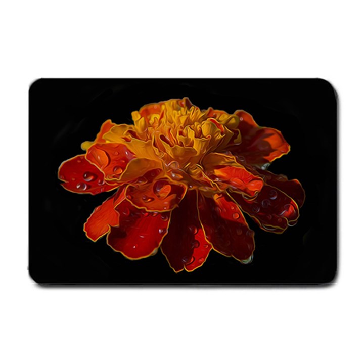 Marigold on Black Small Doormat 