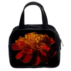 Marigold On Black Classic Handbag (two Sides) by MichaelMoriartyPhotography