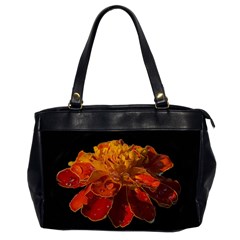 Marigold On Black Oversize Office Handbag (2 Sides) by MichaelMoriartyPhotography