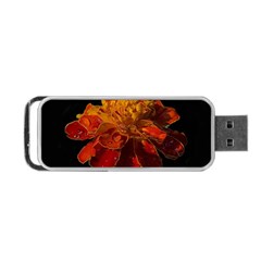 Marigold On Black Portable Usb Flash (one Side) by MichaelMoriartyPhotography