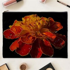 Marigold On Black Cosmetic Bag (xxxl) by MichaelMoriartyPhotography