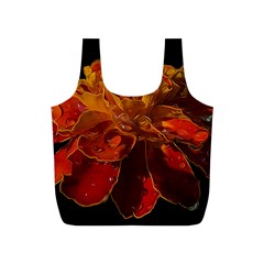 Marigold On Black Full Print Recycle Bag (s) by MichaelMoriartyPhotography