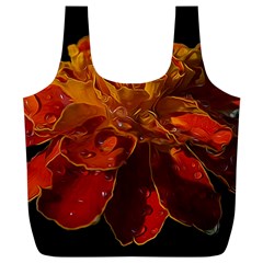 Marigold On Black Full Print Recycle Bag (xl) by MichaelMoriartyPhotography