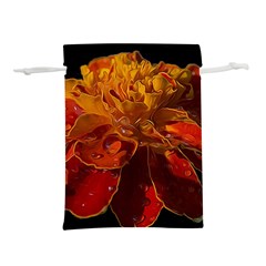 Marigold On Black Lightweight Drawstring Pouch (s) by MichaelMoriartyPhotography