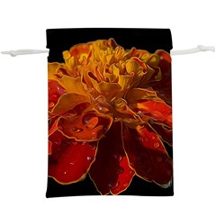 Marigold On Black  Lightweight Drawstring Pouch (xl) by MichaelMoriartyPhotography