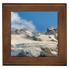 Snowy Andes Mountains, Patagonia - Argentina Framed Tile by dflcprintsclothing