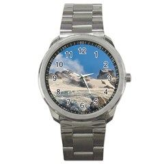 Snowy Andes Mountains, Patagonia - Argentina Sport Metal Watch by dflcprintsclothing