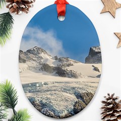 Snowy Andes Mountains, Patagonia - Argentina Oval Ornament (two Sides) by dflcprintsclothing