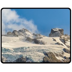 Snowy Andes Mountains, Patagonia - Argentina Fleece Blanket (medium)  by dflcprintsclothing