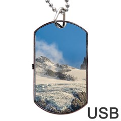 Snowy Andes Mountains, Patagonia - Argentina Dog Tag Usb Flash (one Side)