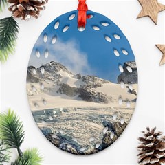 Snowy Andes Mountains, Patagonia - Argentina Ornament (oval Filigree) by dflcprintsclothing