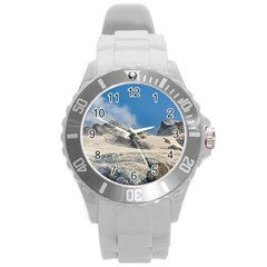 Snowy Andes Mountains, Patagonia - Argentina Round Plastic Sport Watch (l) by dflcprintsclothing