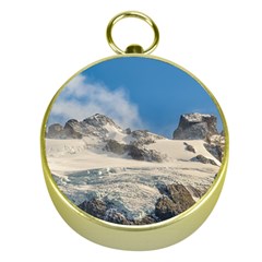 Snowy Andes Mountains, Patagonia - Argentina Gold Compasses by dflcprintsclothing