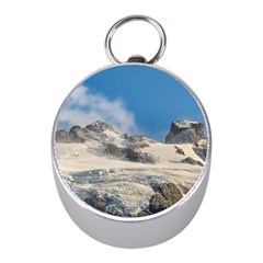 Snowy Andes Mountains, Patagonia - Argentina Mini Silver Compasses by dflcprintsclothing