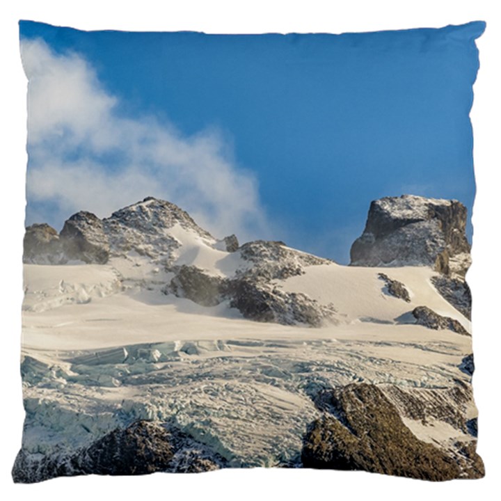 Snowy Andes Mountains, Patagonia - Argentina Large Flano Cushion Case (Two Sides)