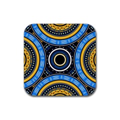 Tribal Zentangle Art Rubber Coaster (square)  by tmsartbazaar