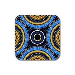 Tribal Zentangle Art Rubber Square Coaster (4 Pack)  by tmsartbazaar