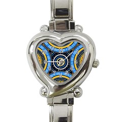 Tribal Zentangle Art Heart Italian Charm Watch by tmsartbazaar