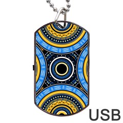 Tribal Zentangle Art Dog Tag Usb Flash (two Sides) by tmsartbazaar