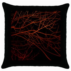 Dark Forest Scene Print Throw Pillow Case (black)