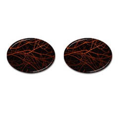 Dark Forest Scene Print Cufflinks (oval) by dflcprintsclothing