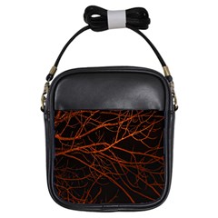 Dark Forest Scene Print Girls Sling Bag by dflcprintsclothing