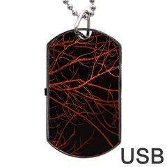 Dark Forest Scene Print Dog Tag Usb Flash (two Sides)