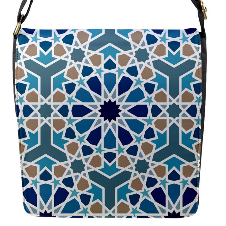 Arabic Geometric Design Pattern  Flap Closure Messenger Bag (S)