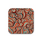 Psychedelic Swirls Rubber Square Coaster (4 pack)  Front