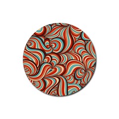 Psychedelic Swirls Rubber Coaster (round)  by Filthyphil