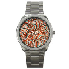 Psychedelic Swirls Sport Metal Watch by Filthyphil