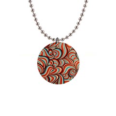 Psychedelic Swirls 1  Button Necklace by Filthyphil