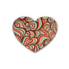 Psychedelic Swirls Rubber Coaster (heart)  by Filthyphil