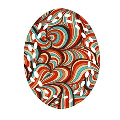 Psychedelic Swirls Oval Filigree Ornament (two Sides) by Filthyphil