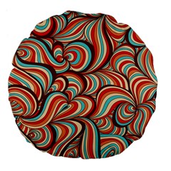 Psychedelic Swirls Large 18  Premium Flano Round Cushions by Filthyphil