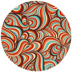 Psychedelic Swirls Wooden Puzzle Round by Filthyphil