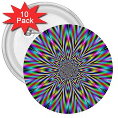 Psychedelic Wormhole 3  Buttons (10 Pack)  by Filthyphil