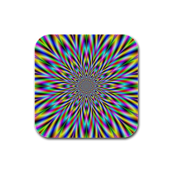 Psychedelic Wormhole Rubber Square Coaster (4 pack) 