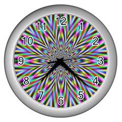 Psychedelic Wormhole Wall Clock (silver) by Filthyphil