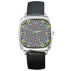 Psychedelic Wormhole Square Metal Watch by Filthyphil