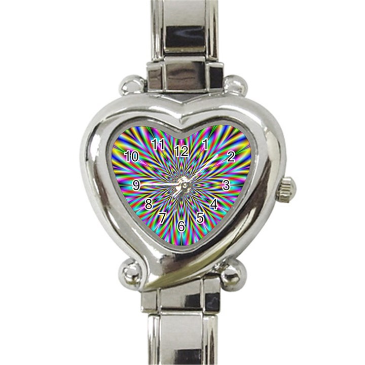 Psychedelic Wormhole Heart Italian Charm Watch