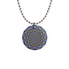 Psychedelic Wormhole 1  Button Necklace by Filthyphil