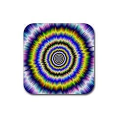 Psychedelic Blackhole Rubber Coaster (square)  by Filthyphil